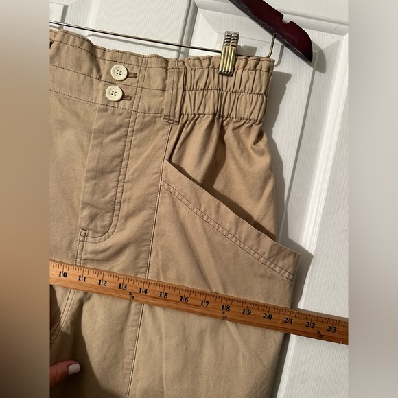 FREE PEOPLE Med Ready To Run Cinch Waist Paper Bag Pants Sand Beige Drop Crotch - Picture 10 of 16